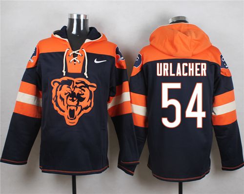 Nike Bears #54 Brian Urlacher Navy Blue Player Pullover NFL Hoodie - Click Image to Close